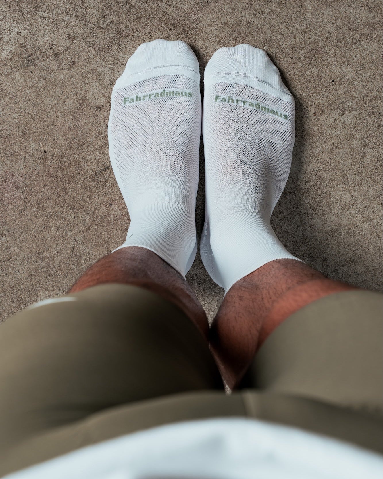 Fahrradmaus-Socken Weiß/Grün