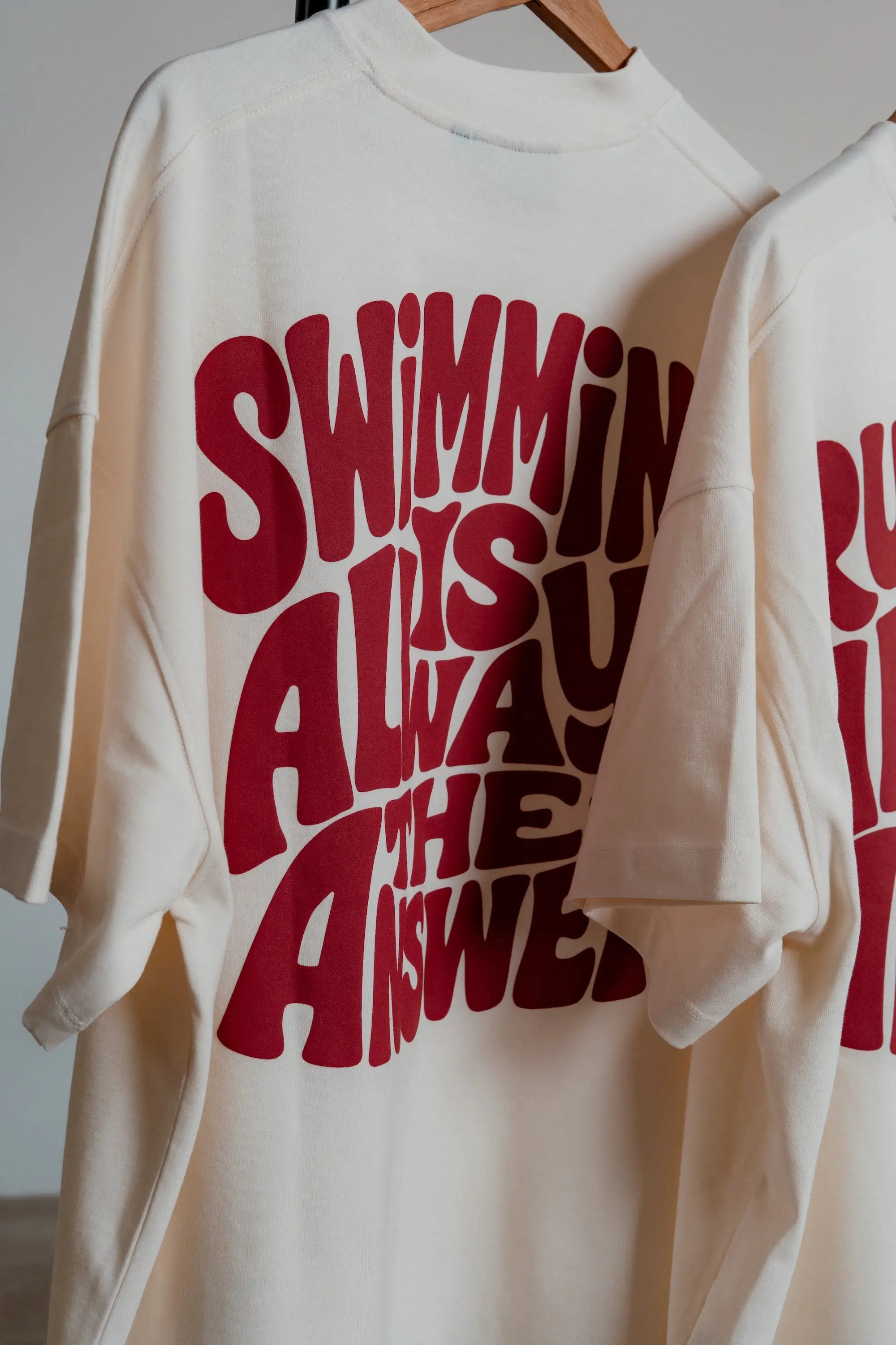 Swimming is always the answer - Oversized Shirt Red