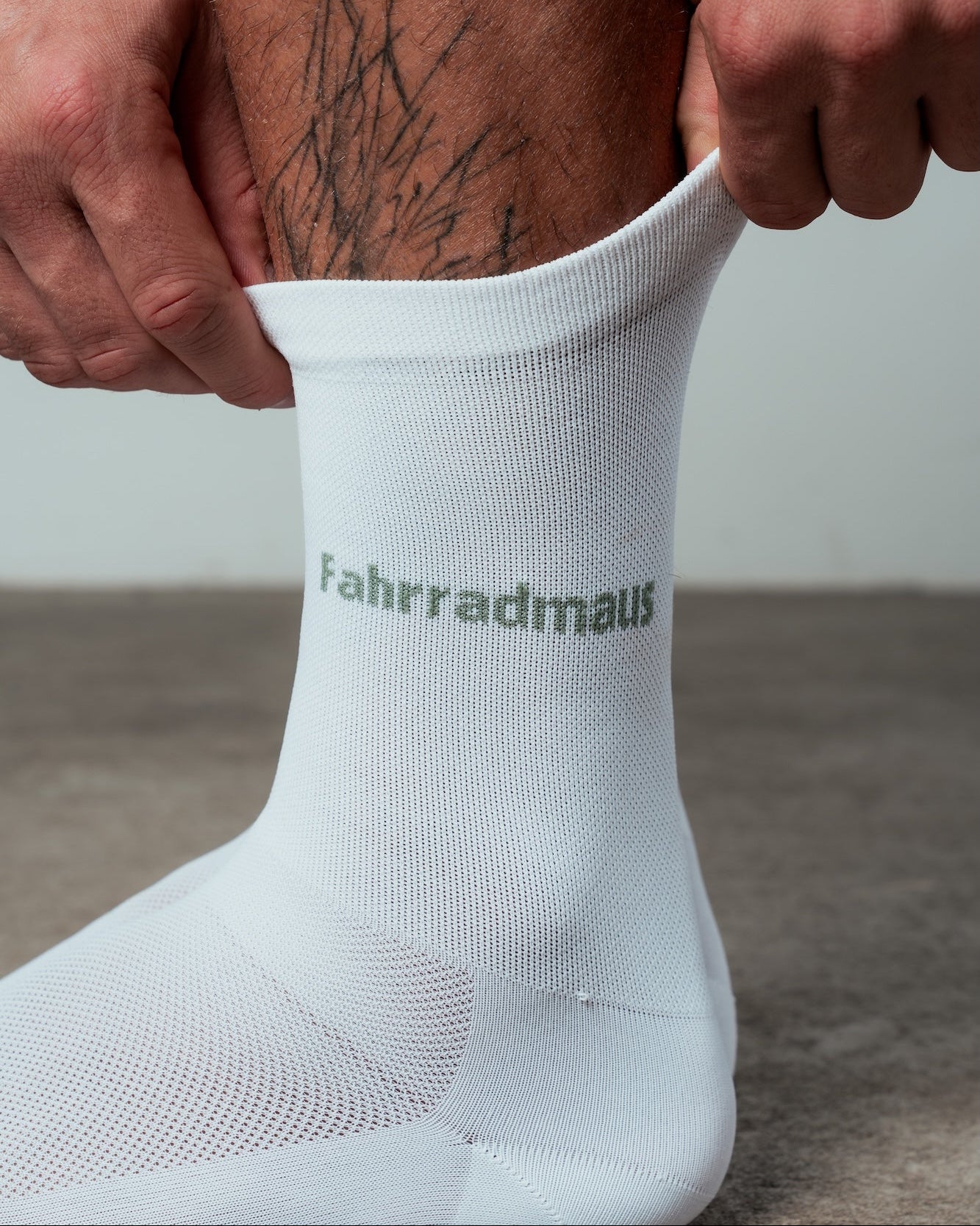 Fahrradmaus-Socken Weiß/Grün