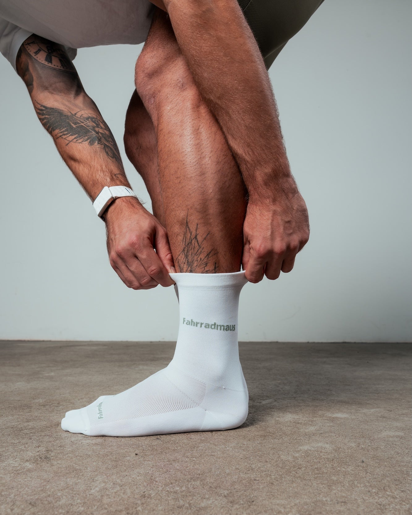 Fahrradmaus-Socken Weiß/Grün