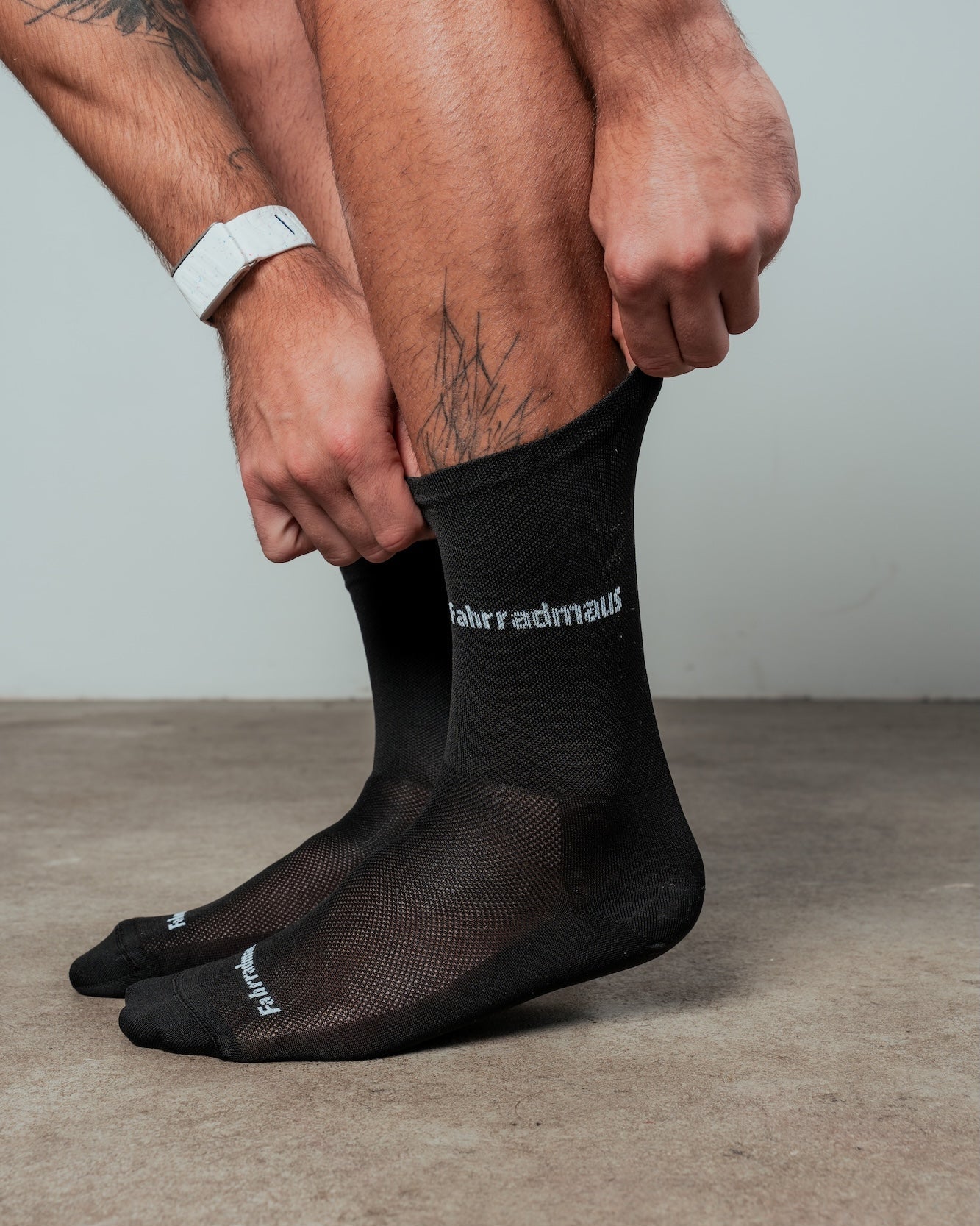 Fahrradmaus-Socken Schwarz/Weiß